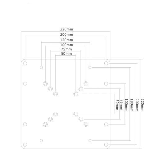 Flexyarm 100x100mm - 200x200mm VESA Adaptörü