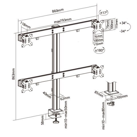 Flexyarm 403-S Dörtlü Monitör Kolu