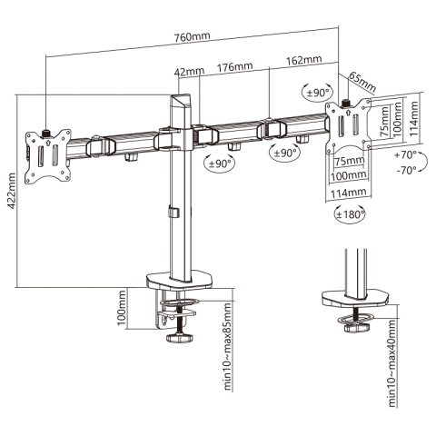 Flexyarm İkili Monitör Kolu 216-G