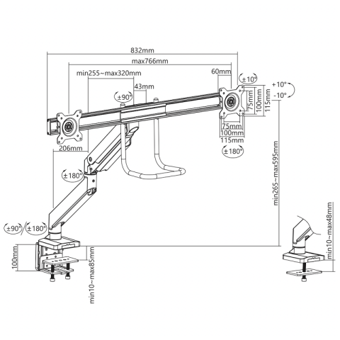 Flexyarm FLX23-C022-B Monitör Kolu