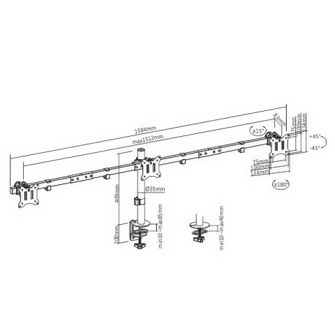 Flexyarm 303-B Üçlü Monitör Kolu