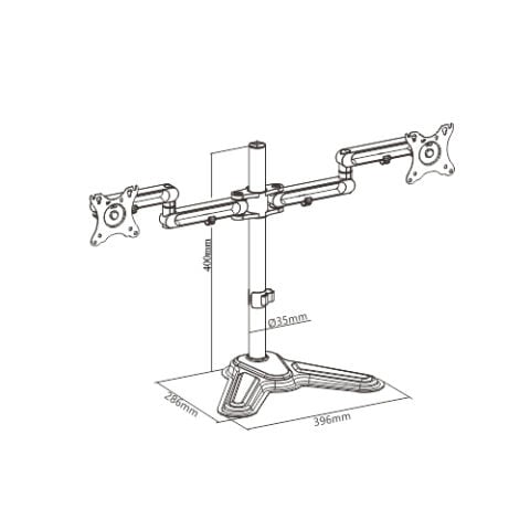 Flexyarm 402-2M-B-BASE İkili Masa Üstü Monitör Standı
